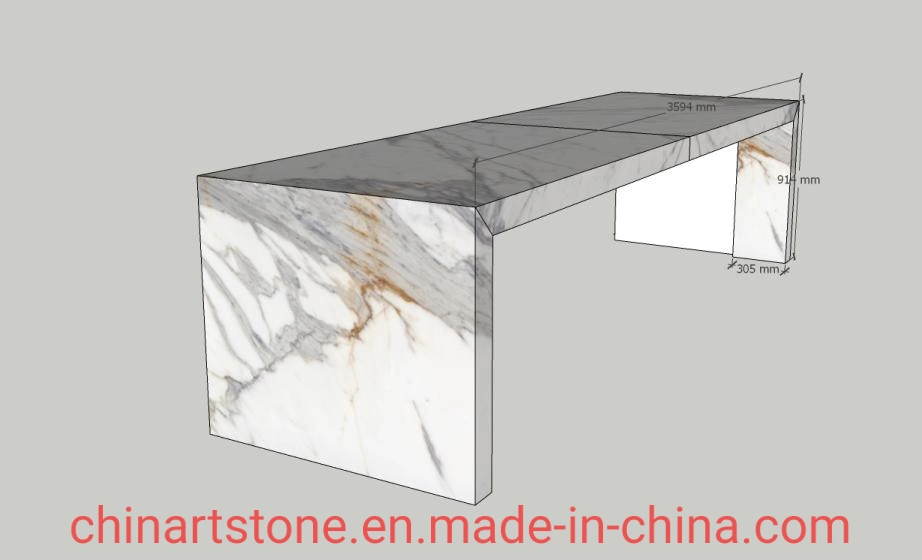 Italy Calacatta White/Golden Marble Slab Countertop