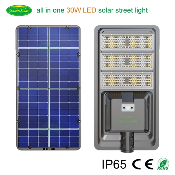 IP65 All in One Style Beleuchtung 6m Outdoor Solar Street Beleuchtung mit 50W LED-Licht und LiFePO4 Batteriesystem