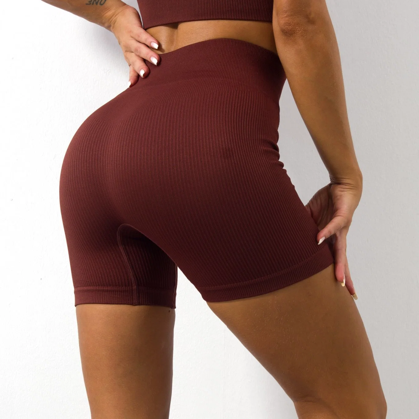 Ensemble de fitness Short de vélo sans manches Crop Top Sportswear 2 Jeu de pièces