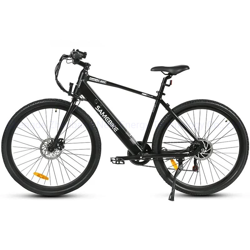 2023 Cheap 7 Speed Fork Suspension Aluminum Alloy Step Dirt Ebike 700c Hybrid City Bike Bicycle for Adult