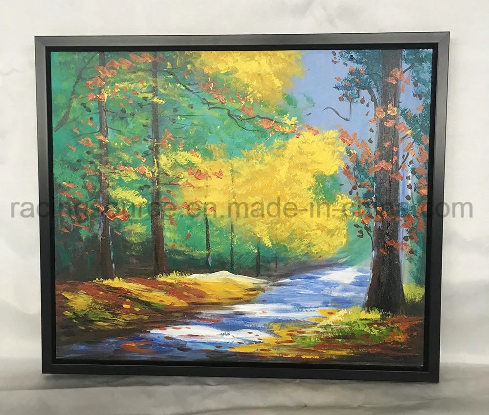 Arte emoldurada pintura a óleo Wall Art Outono Paisagem Pintura de lona para decoração