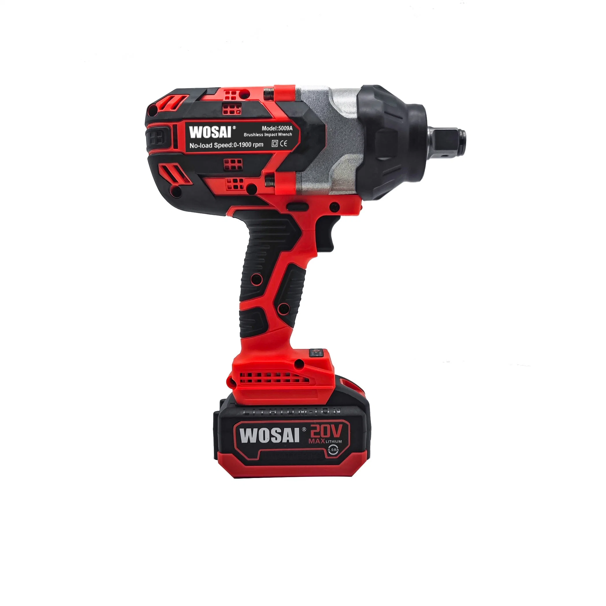 20V Wosai Brushless Lithium Li-ion Battery Cordless Electric Impact Wrench Socket Wrench Impact Power Wrench