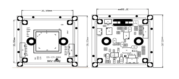 Lentille CMOS HD 800TVL Webcams caméra à carte de sécurité CCTV pour à bord de caméra de surveillance vidéo ODM Conception de carte OEM