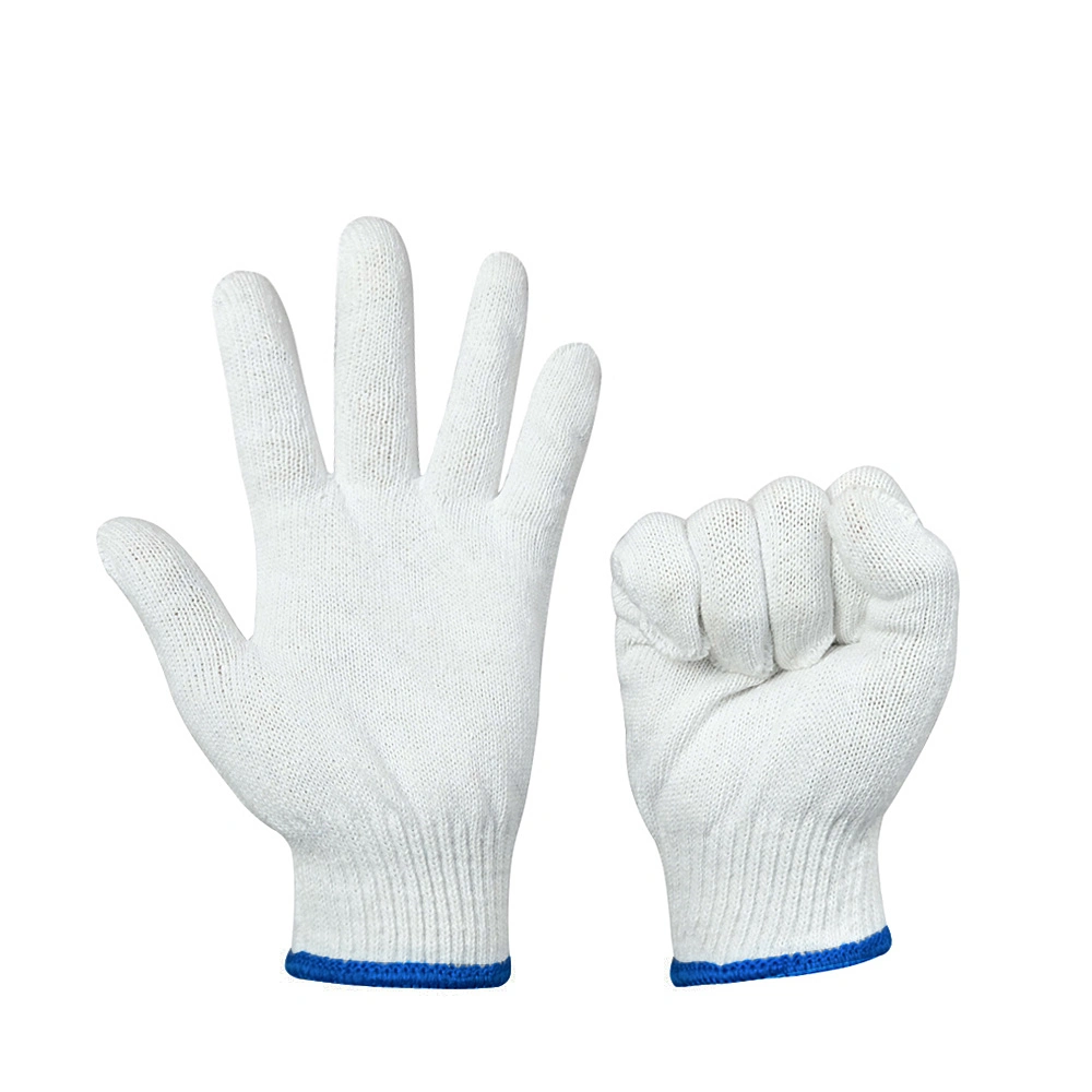 Gants de travail en coton tricoté blanc, 30-60g/paire, en gros en Chine pour le jardin