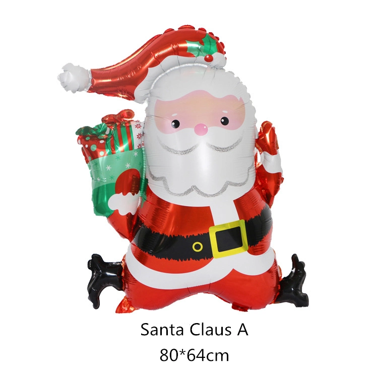 Top Quality Christmas Santa Claus Snowman Hotel Mall School Christmas Decorations Aluminum Film Balloon Package