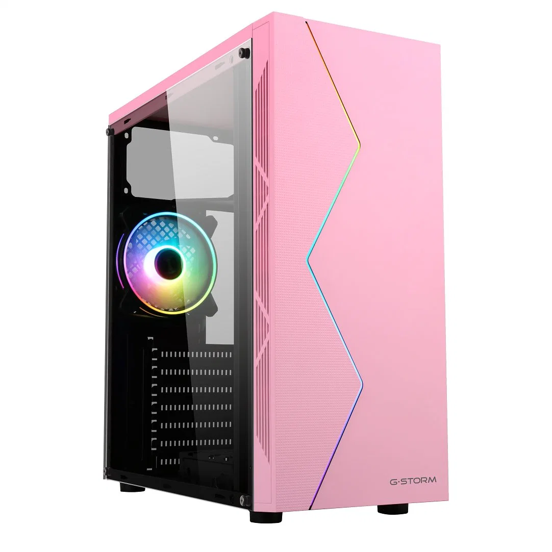 Pinky Specialized Designed PC Case ATX Computer Case with LED Strip