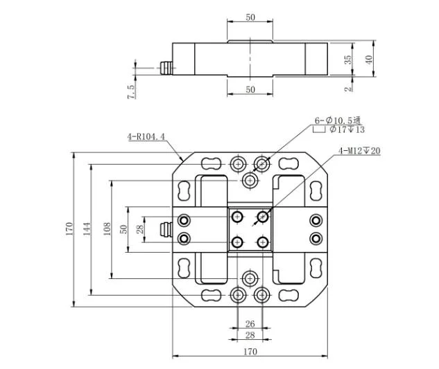 Multiple Range Torque Transducer Fx Fy Fz 50-300kg Triaxial Force Sensor