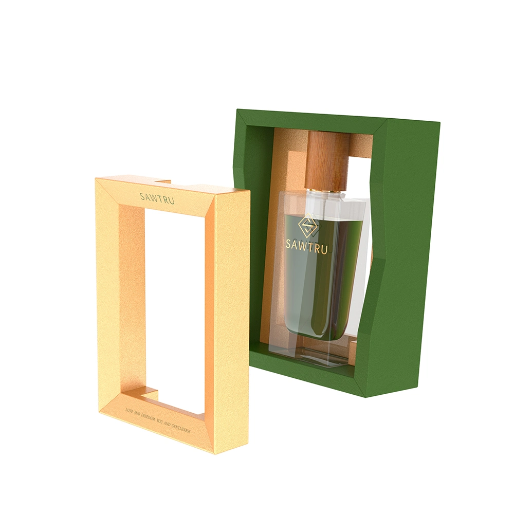 Customize Luxury Perfume Wooden Frame Wooden Gift Box with Plastic Bag