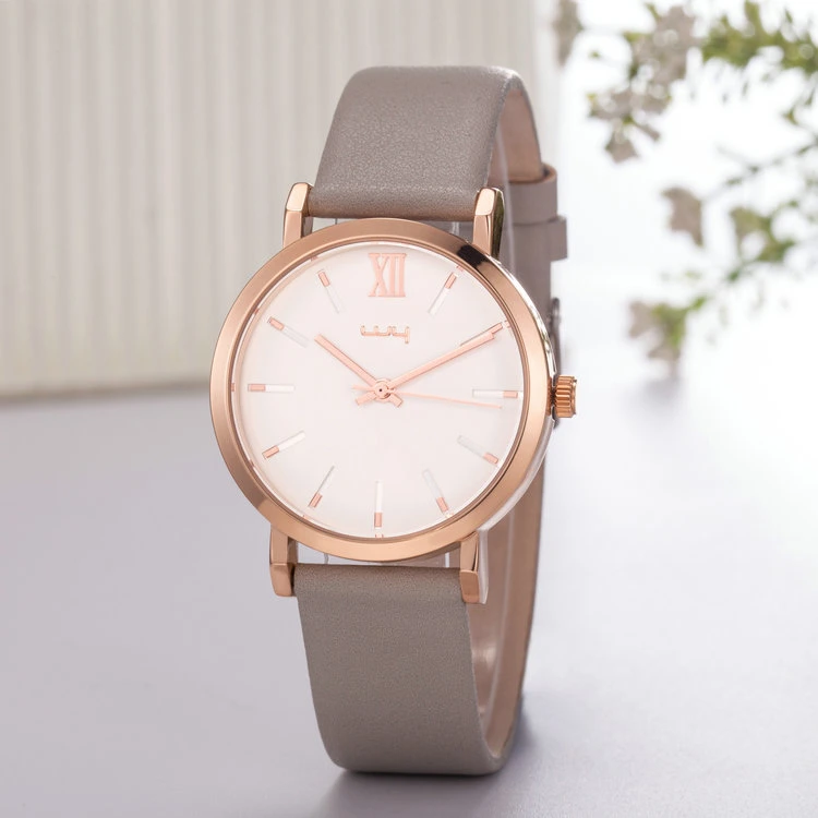 Benutzerdefinierte Logo Uhr Lederband Geschenk Frau Fashion Watch (Wy-117C)