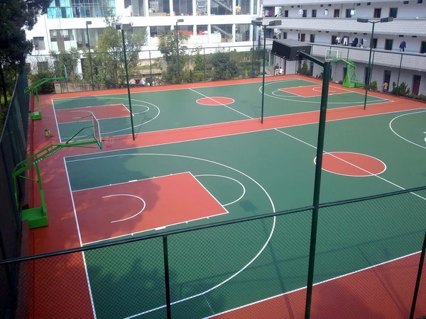 Outdoor Tennis Court Paint Rubber Flooring Surface Silica PU Court