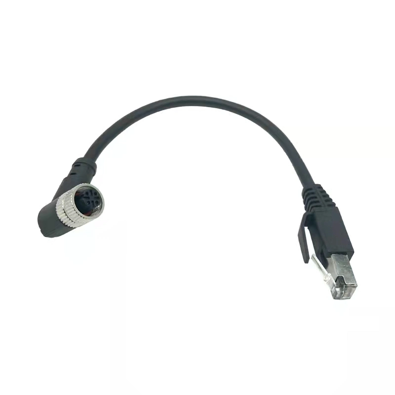 IP67 Industrial Ethernet Cable M12 X Coded to RJ45 Data Communication Cable M12 to RJ45 Patch Cable