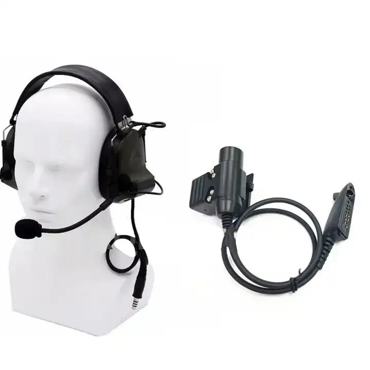 Two Way Radio Handsfree Throat Mic with Extendable Neckband Microphone Earpiece Headset for Gp340 Gp338 Gp328 Gp320