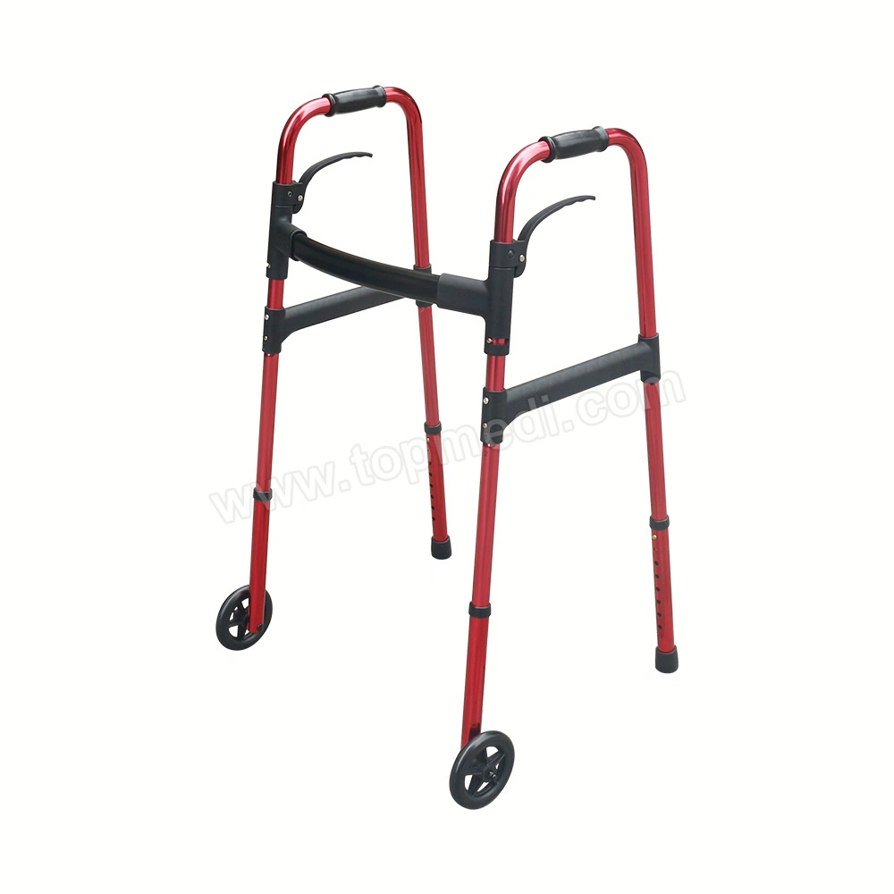 Rehabilitación médica aluminio líquido cuadro de pintura Rollator de liberación rápida