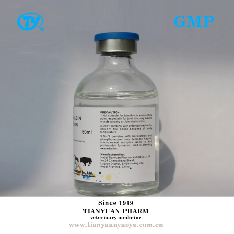 China GMP 30% 50% Metamizole Sodium Analgin Injection for Animal