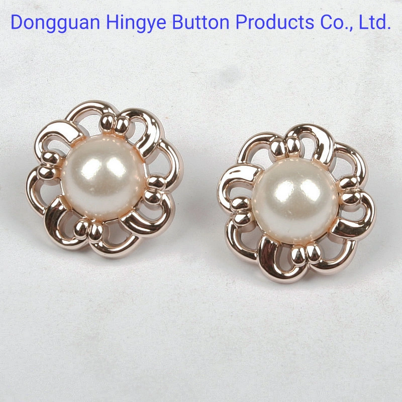 Gold Color ABS Button Plastic with Pearl ABS Jeans Shank Button for Clothes Accessories