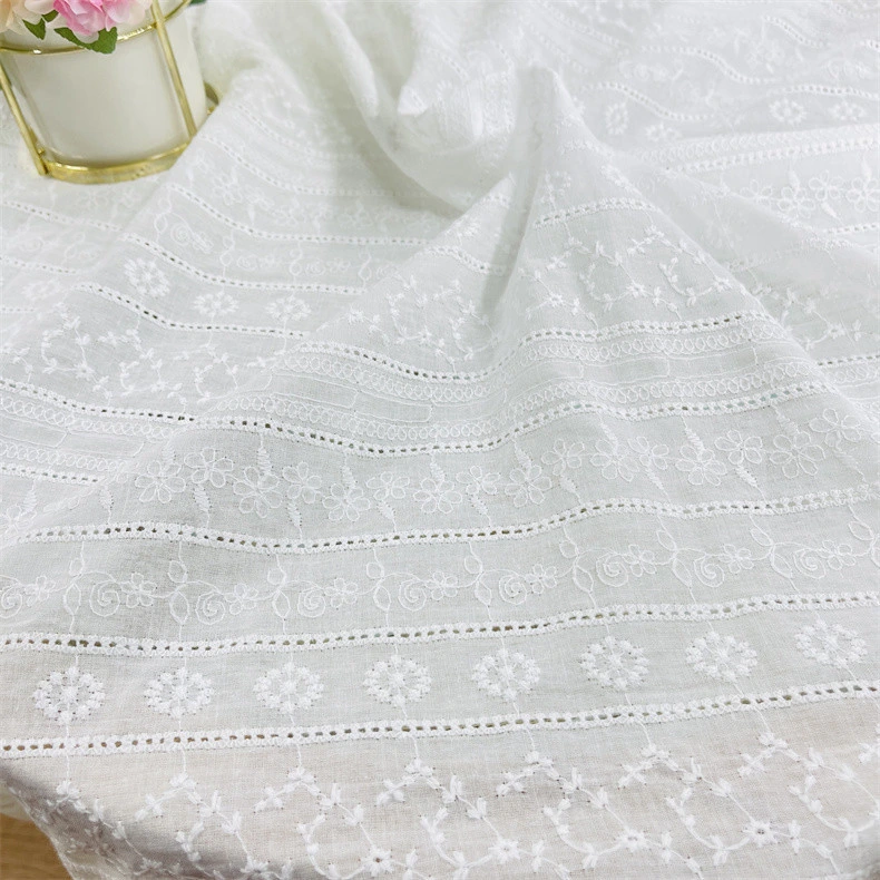 Hollow Embroidery Fabric Skirt Garment Fabric Women's Full Cotton Lace Embroidery