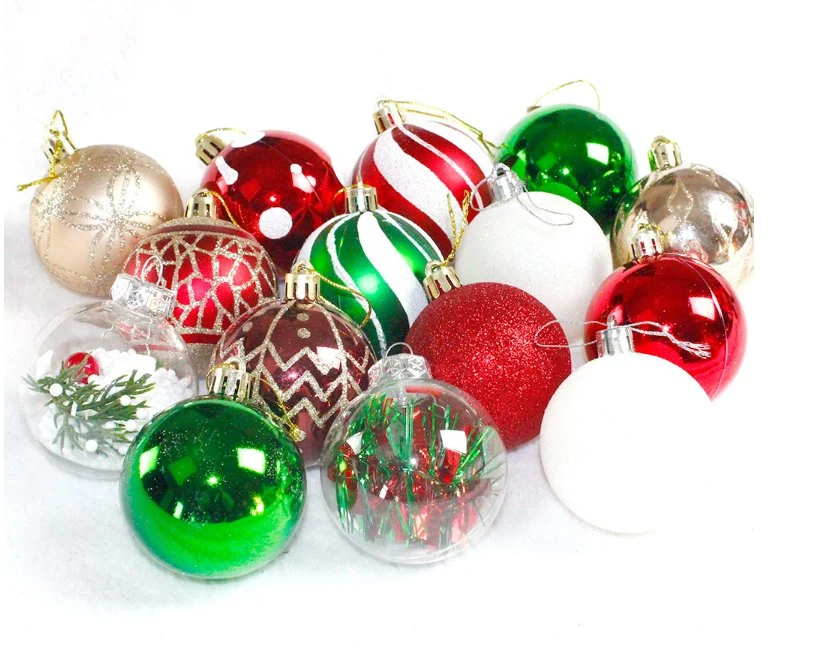 15 uds. de 6 cm conjunto de adornos de Navidad Bola de plástico de PVC inastillables Decoraciones