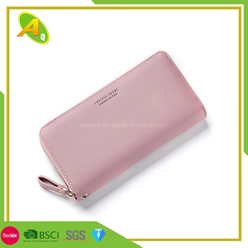 Fashion Woman Zipper Leather Coin Cash Credit Card Long Lady Wallet Nylon Gift Promotional Wallet (08)