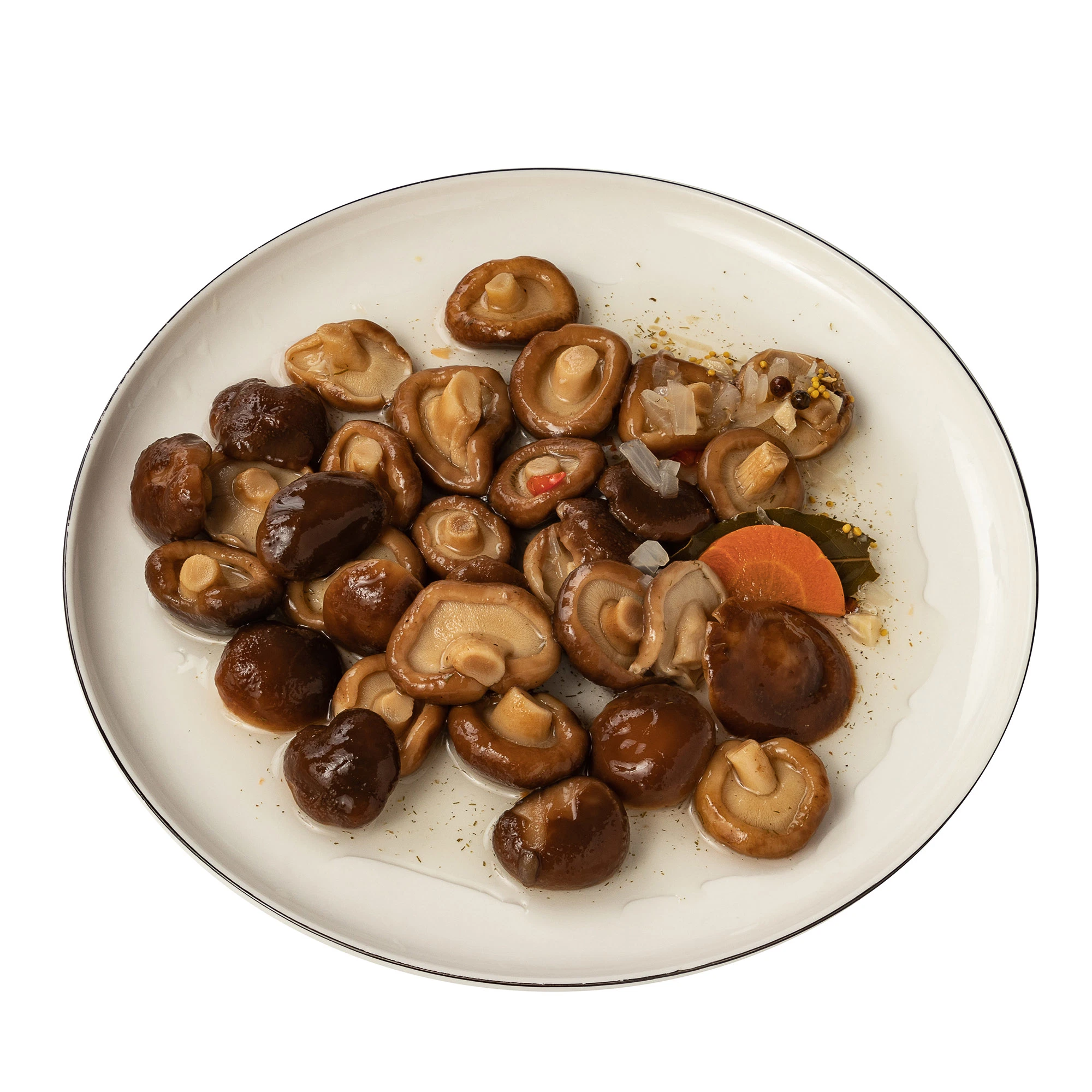 Las conservas de setas Shiitake marinado en frasco de vidrio de proveedor chino