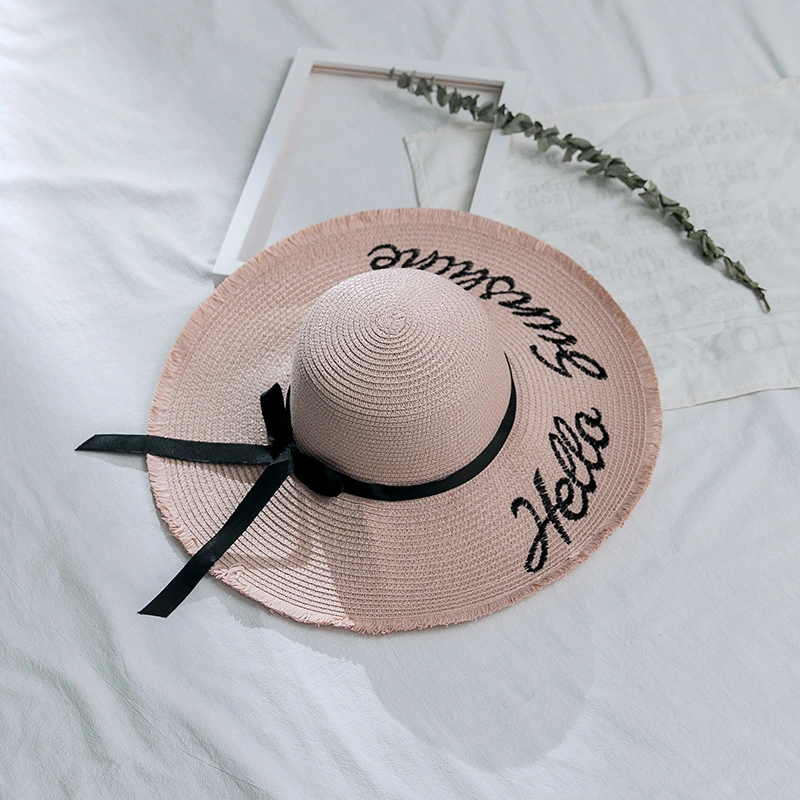 Los hombres de paja Wide-Brim tejidos de moda de verano Mayorista/Proveedor Lady Beach Hat