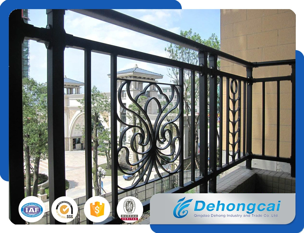 Ornamental Galvanized Wrought Iron Safety Balcony Fence with Powder Coated