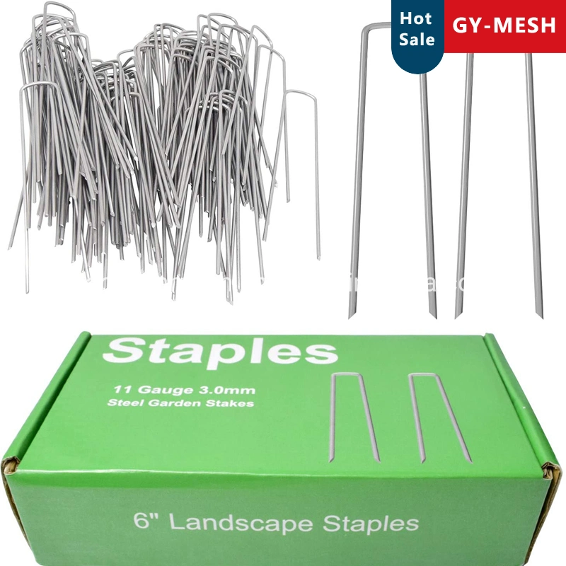 Garden Stakes Pins/Heavy Duty Garden Landscape Staples Stakes Pins/ Galvanized Landscape Staples for Anchoring Weed Barriers Fabric