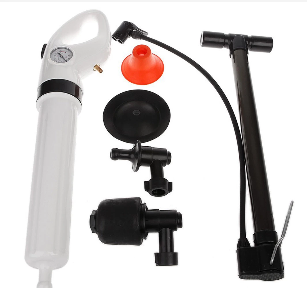 Plunger Air Drain Blaster Sink Pipe Clogged, Toilet Dredge Powerful Manual Air Drain Blaster High Pressure Toilet Cleaner Bl13841