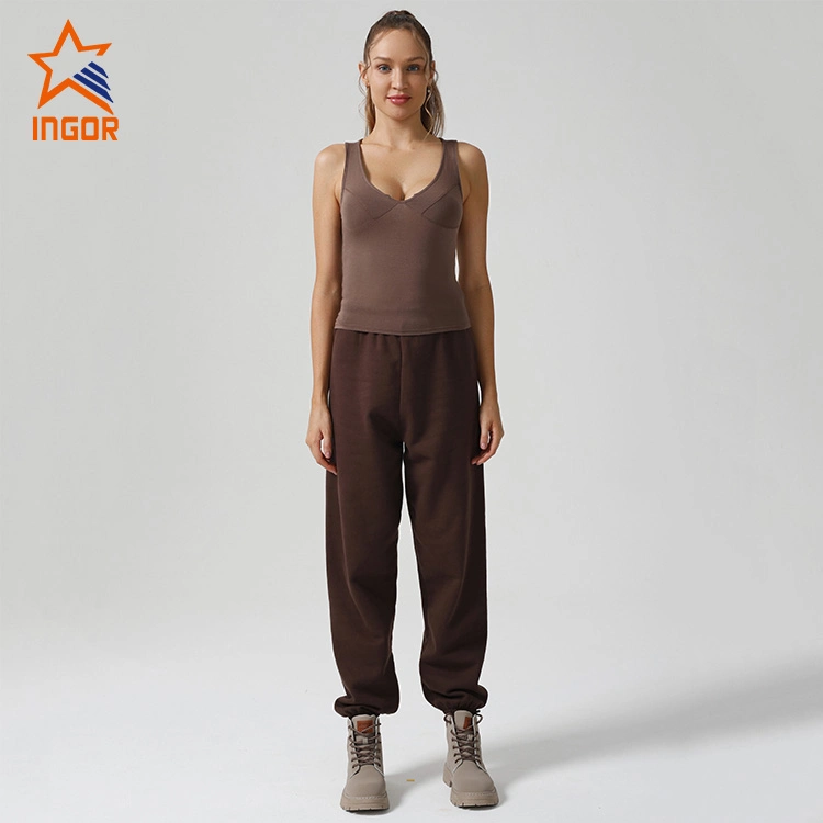 Ingor Sportswear Fitness Clothing Manufacturer Custom Women Activewear Tank Top & Jogger Pant Sets Tracksuit Apparel