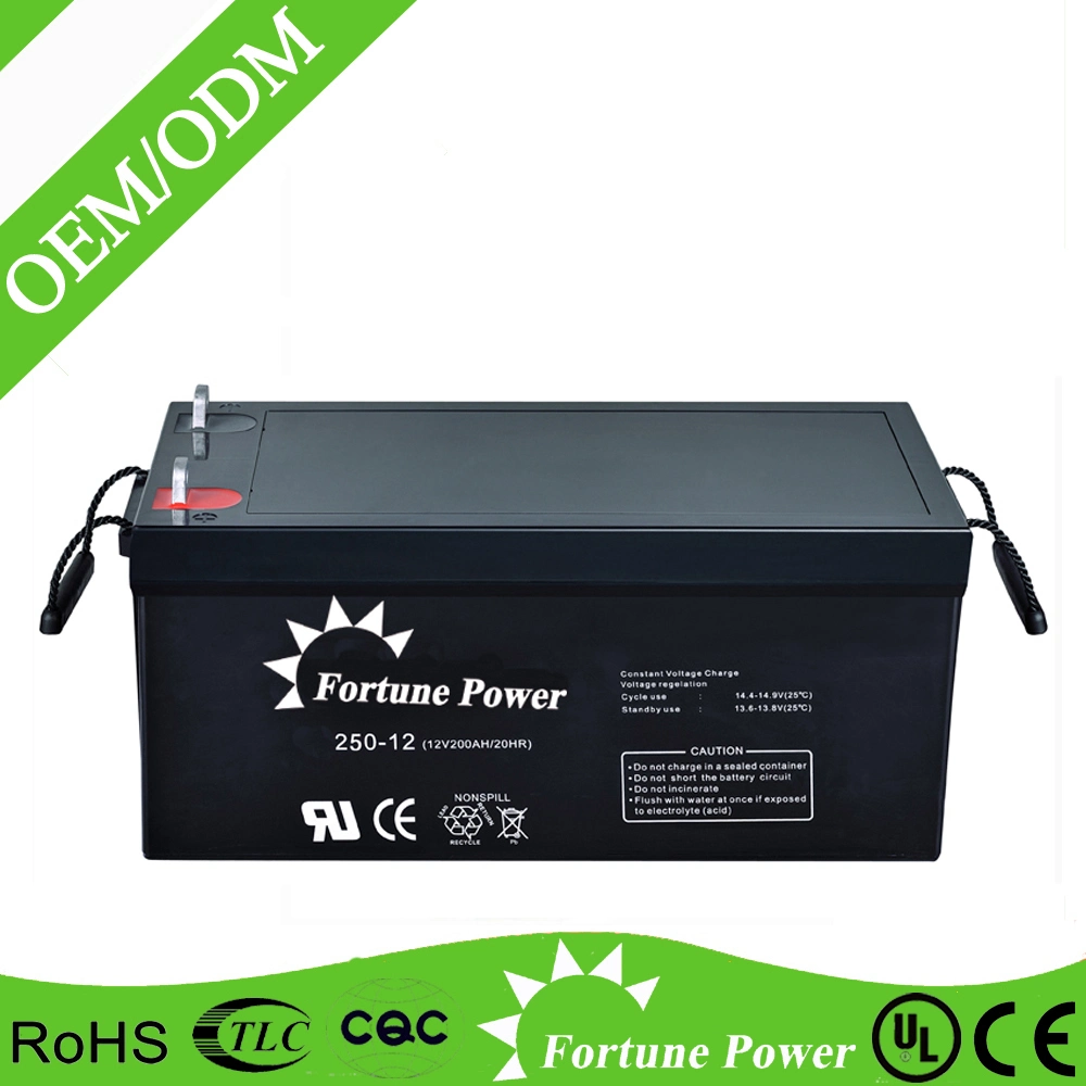 Bateria de gel de ciclo profundo Fortune Power de 12 V e 250 a - Solar Potência