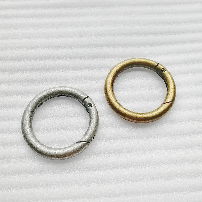 High-End Quality Openable Nickel Brass Metal O-Rings Spring Buckles for Bag Accessories