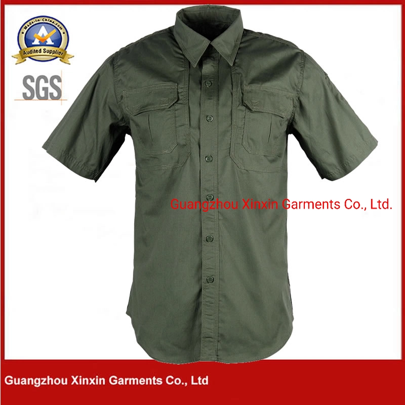 Professional Mens Military Police Style Khaki Shirts Uniform (W2113)