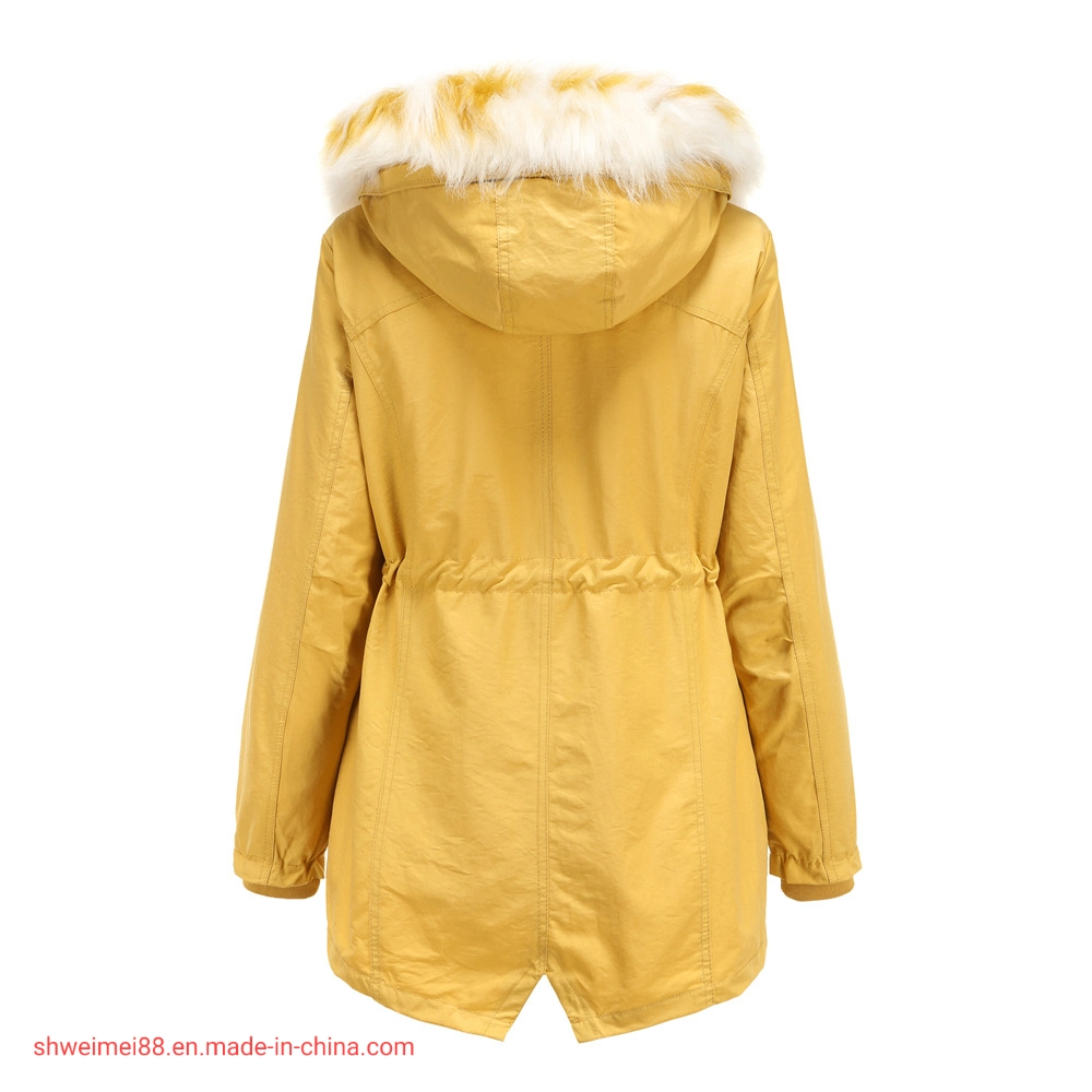 Women's Winter Thicken Military Parka Jacket Warm Fleece Cotton Coat with Fur Hood Warm Lady Coat Fashion Items Garments Wholesale/Supplier Jacket