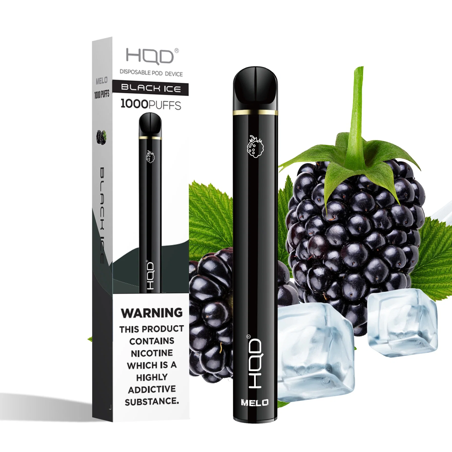 1000 Puffs HQD Melo Einweg Vape Pen E Zigarettengerät Mit Sicherheitscodes 3,5ml 650mAh Vorgefülltes 1000 Puffs Kit