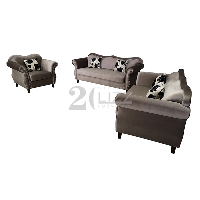 Latest Design European Home Furniture Fabric Classic Chesterfield Sofa Set