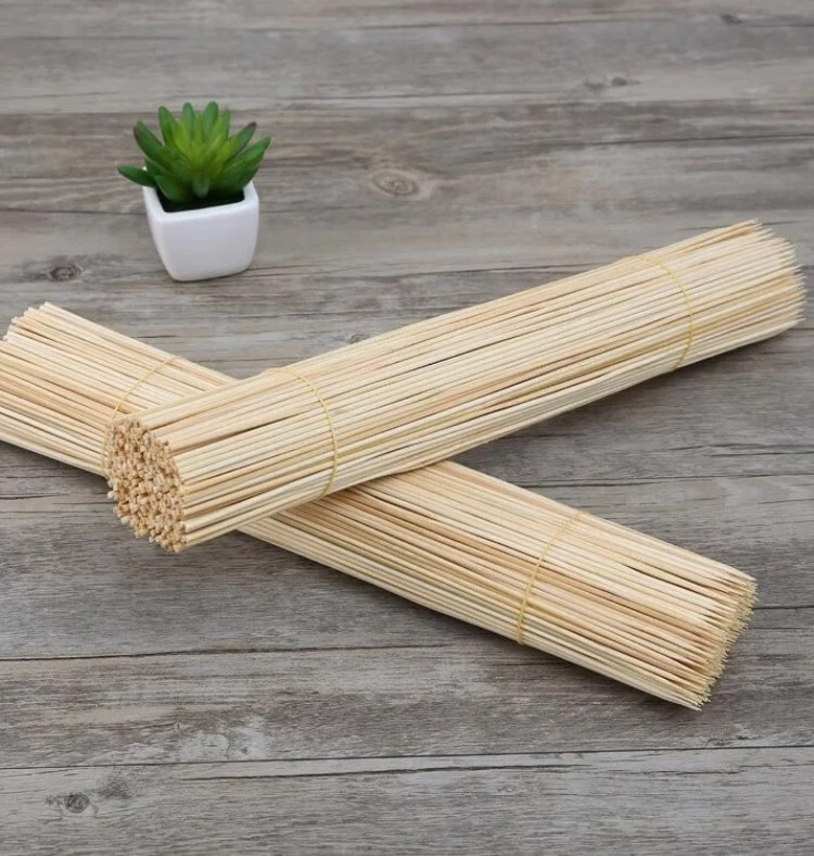 100% Natural Bamboo Skewer Round Disposable Barbecue Stick for BBQ