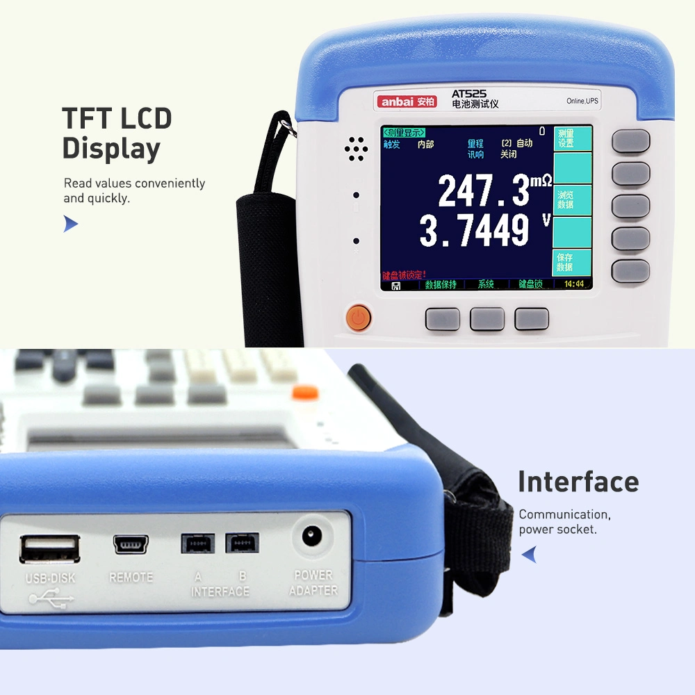 60V /3.3 Ohm Battery Testing Instruments Meters for UPS Online (AT525)