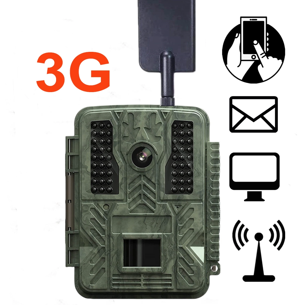Trail Camera 3G Wildlife IP66 SIM Card MMS GSM GPS Cellular Wireless APP 1080P Infrared Game Trail Camera