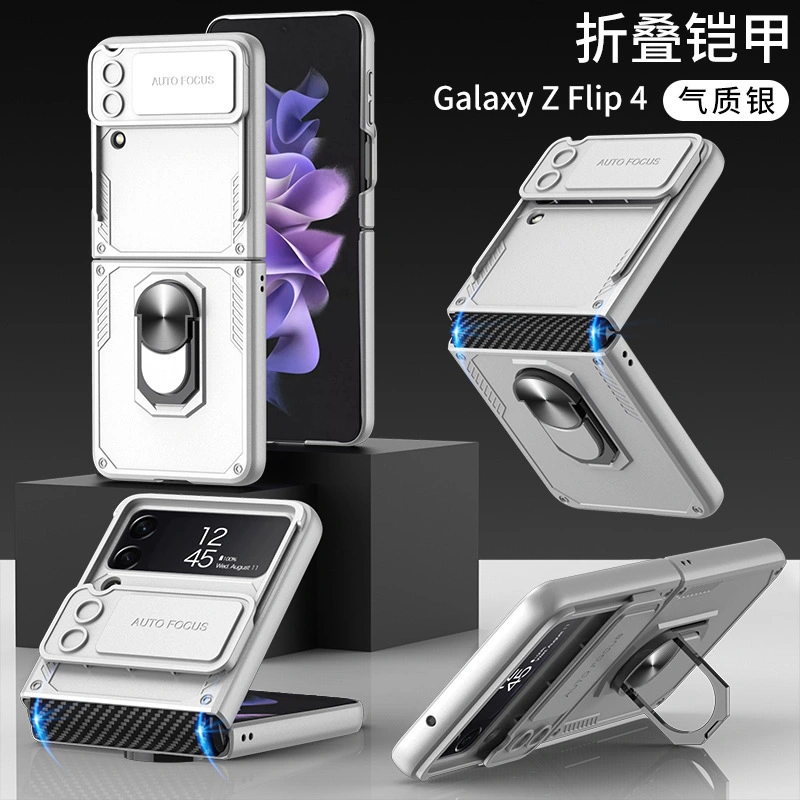 Pour Samsung Galaxy Z Flip 4 Anneau de support de porte-Armor Cas avec protection de la caméra