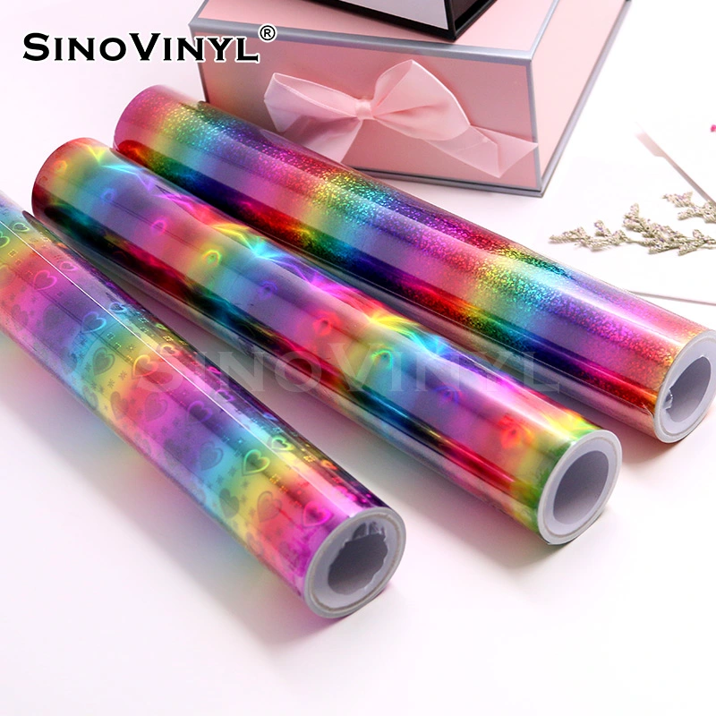 SINOVINYL 12x60"/30,5x152cm degradado Arco Iris holográfica de corte hexagonal de bricolaje la pegatina de vinilo de corte de hojas