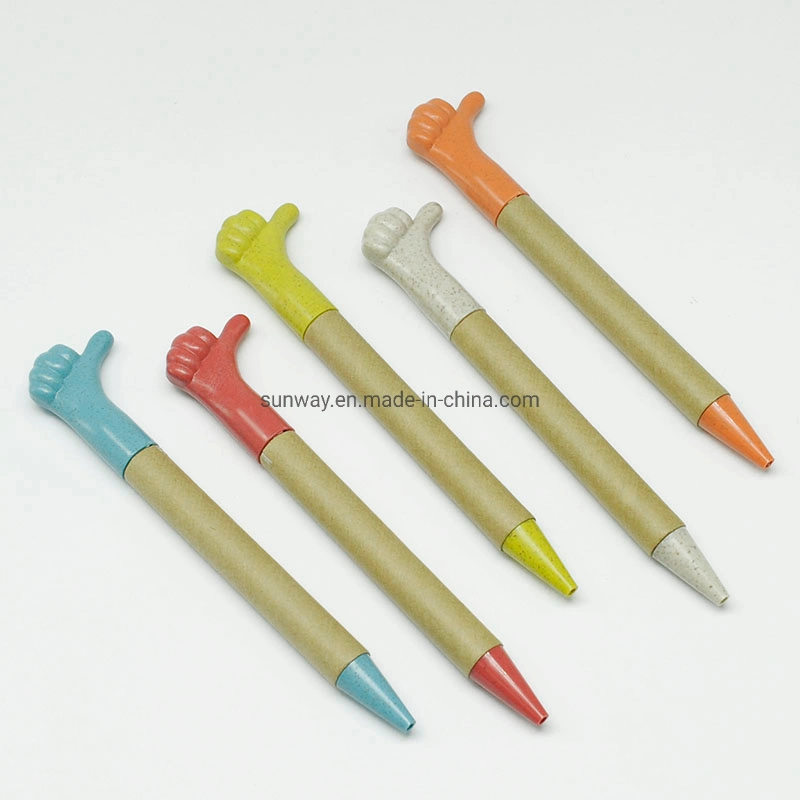 Office Supply Stationery Recycle Wheat Straw Paper Ball Point Pen