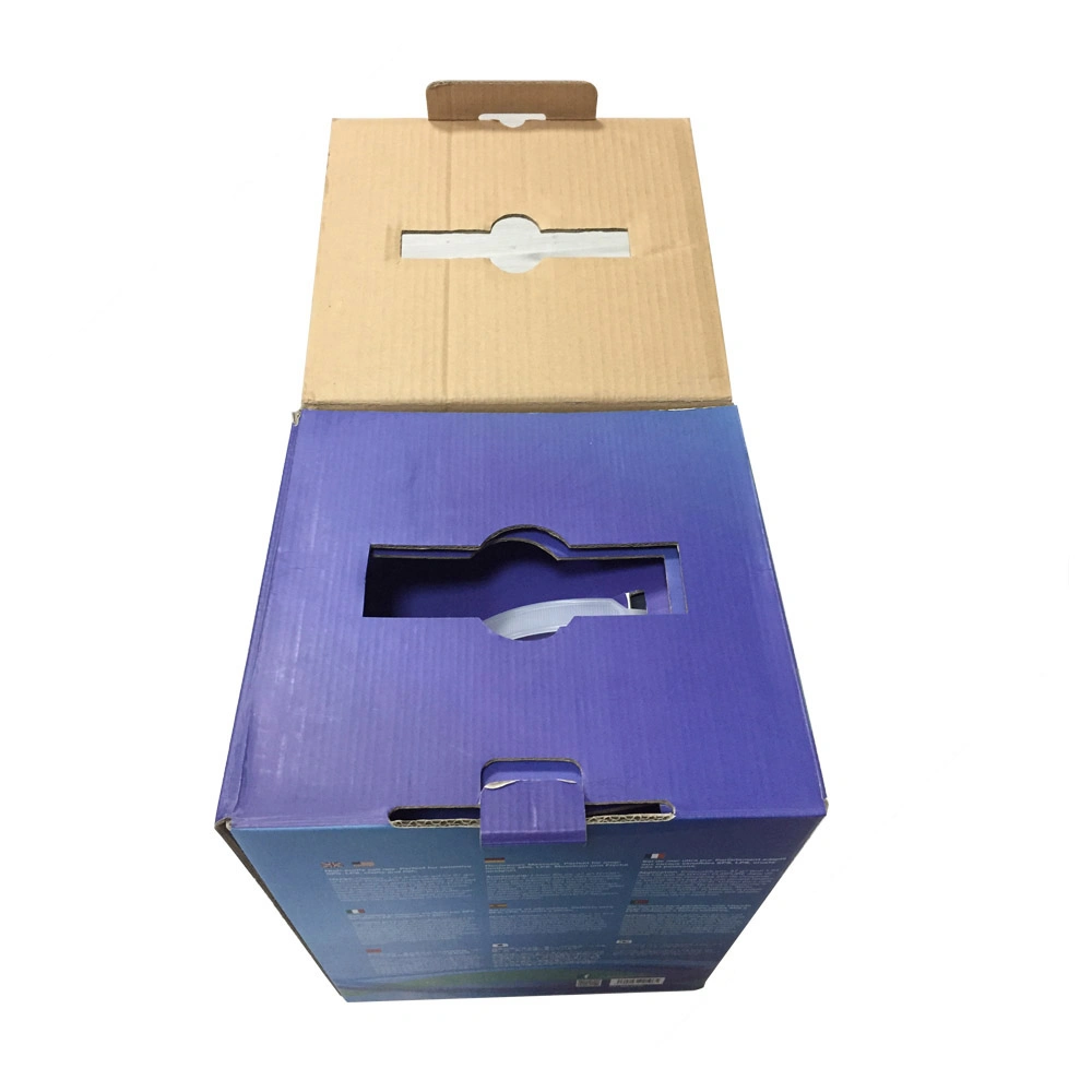 Colorful Packaging Gift Cardboard Box with Plastic Handle