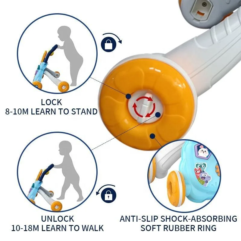 Unique Design Anti Slip Soft Rubber Bearing Toddler Infant Roller Walker