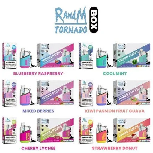 Fashion Fumot Randm Tornado boîte Pod rechargeable Randm 10000 Vaporisateur Puffs stylo Vape