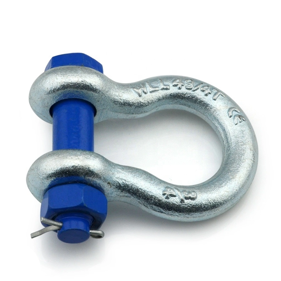 Bow Shackle with High Strength Forged Carbon Steel Die Forging 2 Ton-85ton