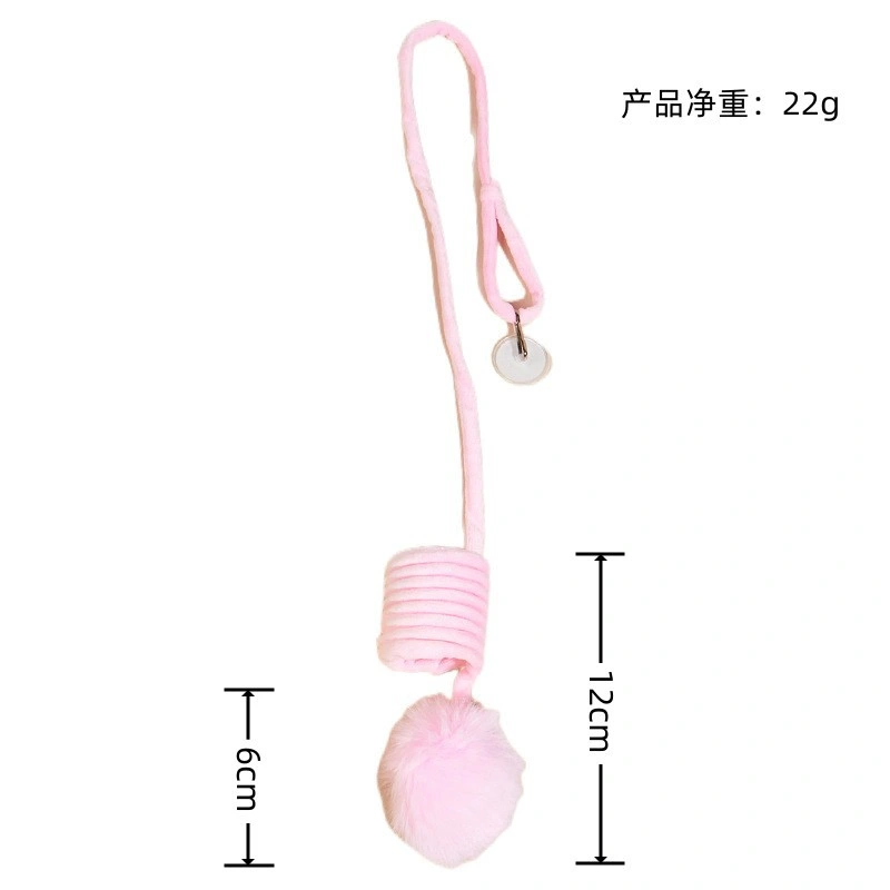 Candy Color Retractable Design Eco Friendly Plush Material Cat Spr Rabbit Hair Ball Cat Toys