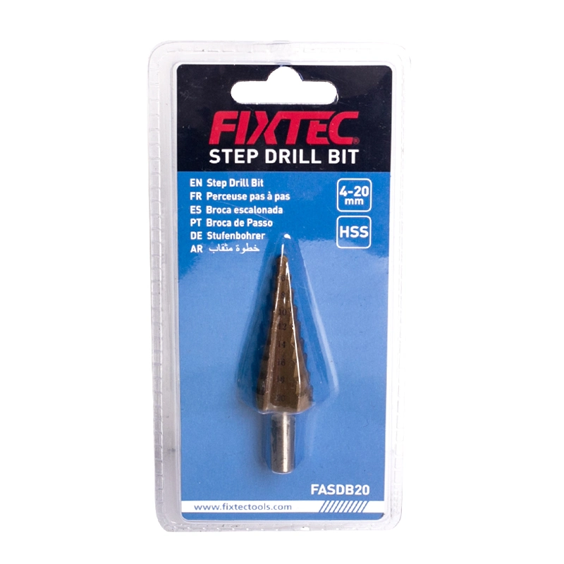 Fixtec Factory Wholesale/Supplier Custom Step Down Cone Titanium Stepped Drill Bit 4-12mm 4-20mm 4-32mm for Metal and Wood