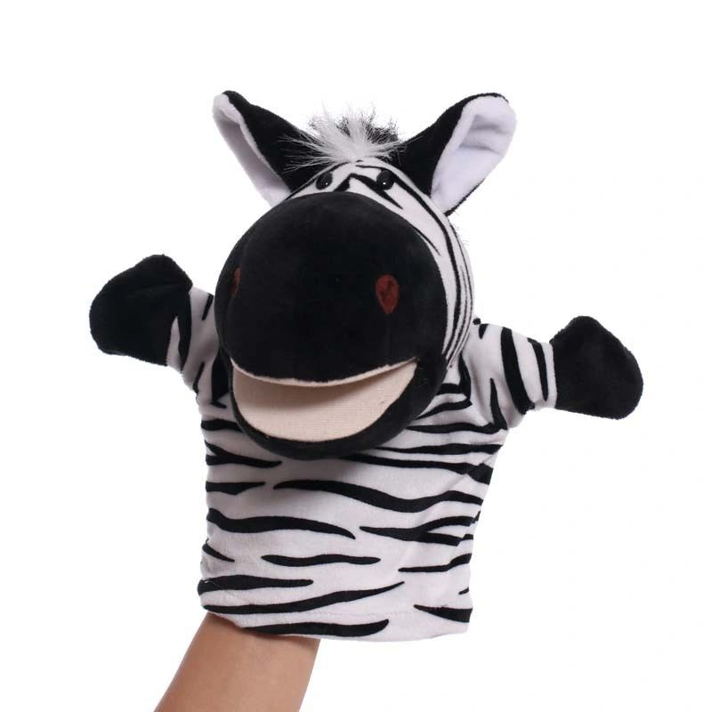 Wholesale Forest peluche animal peluche main poupée de chiot avec Bouche de travail pour enfant jouet