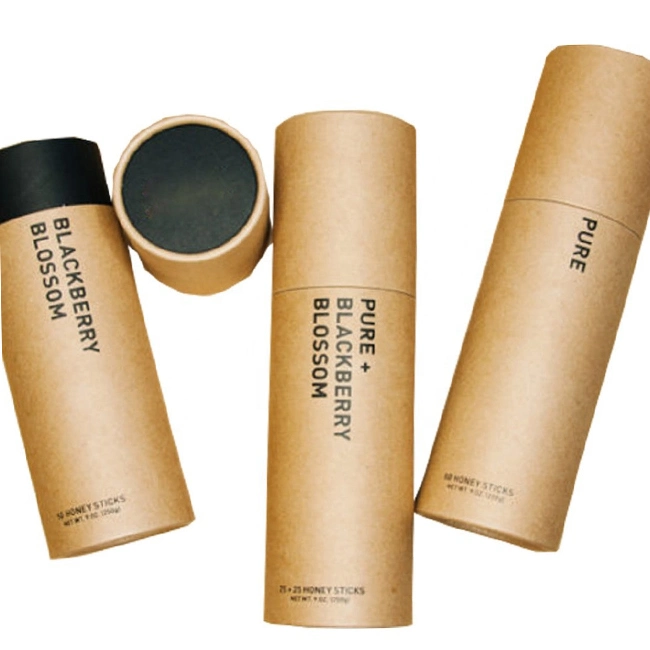 Diseño a medida de fábrica Eco amigable Kraft papel cartón tubo de embalaje