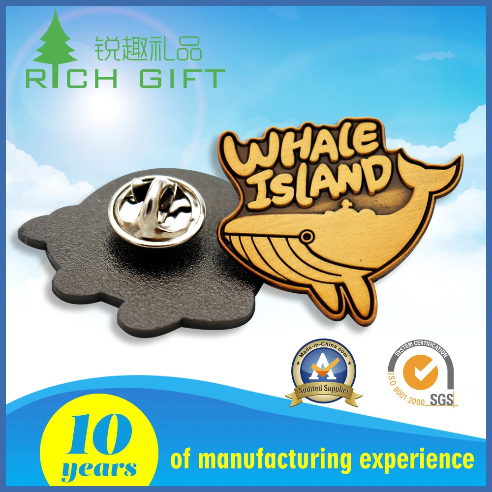 Factory Supply Customized Metal Lapel Pin Badge with Long Needle