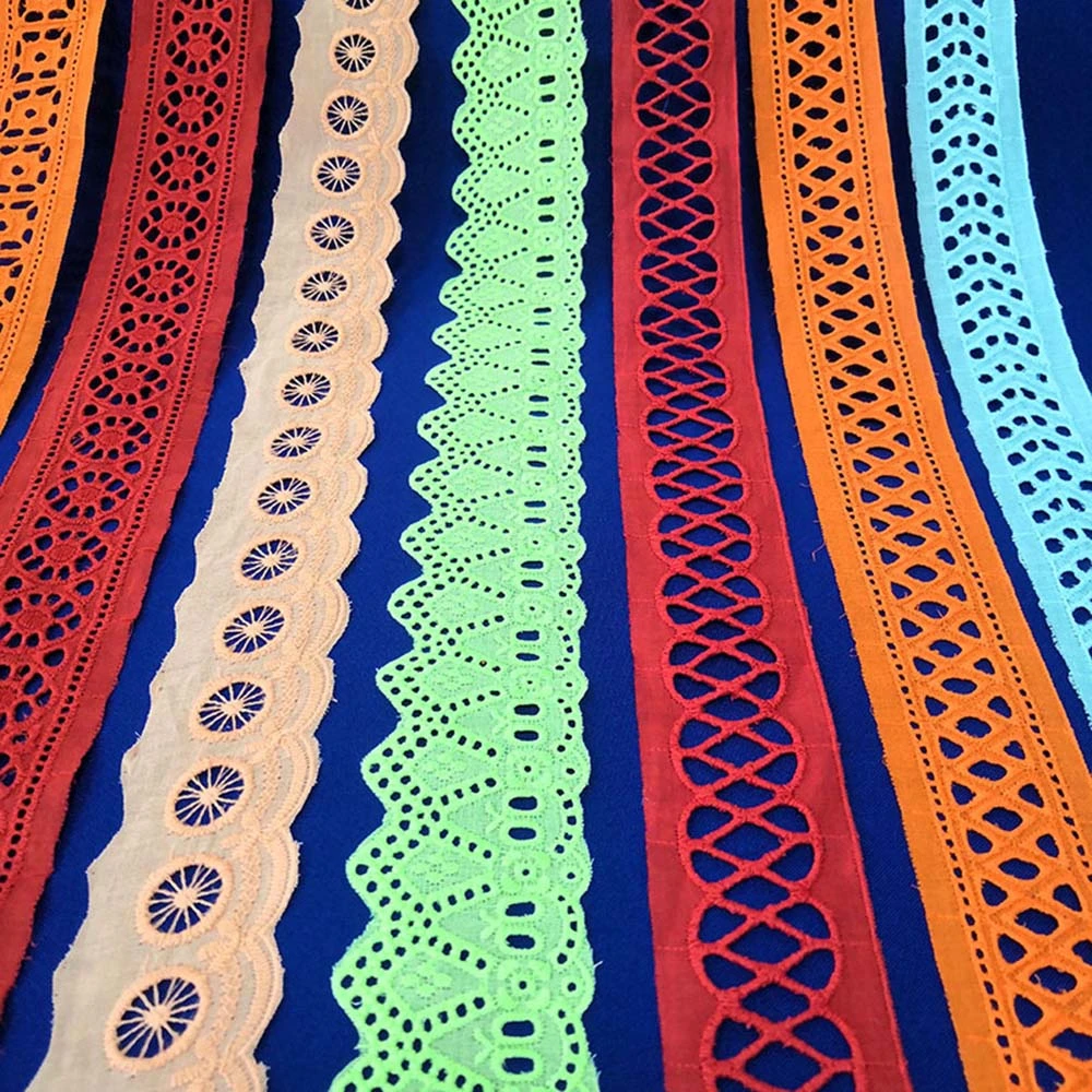 New Design Beautiful Yellow Africa Cotton African Embroidery Dry Lace